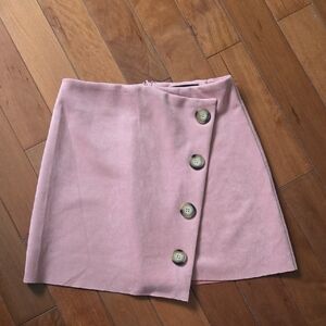 DO+BE Pink Asymmetrical Wrap Mini Skirt
